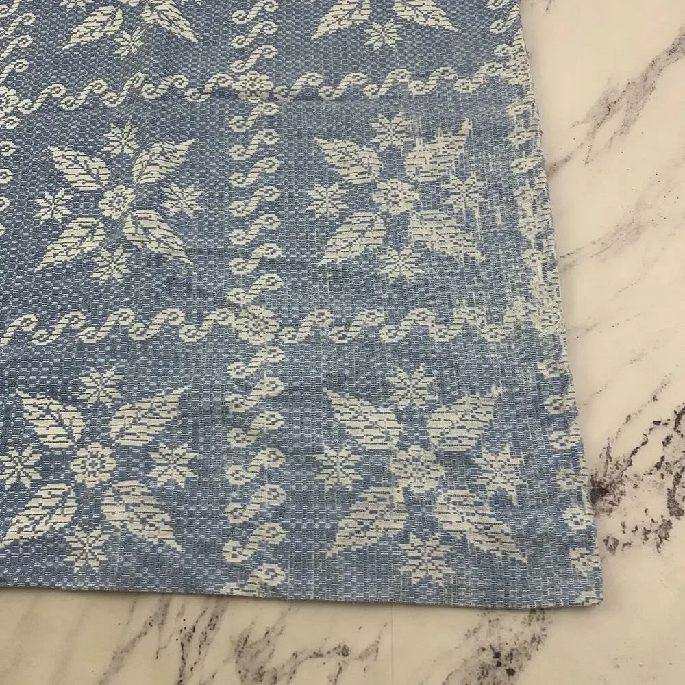 Stevens Vintage 70s Bedspread Coverlet Set of 2 Twin Size Blue White Floral